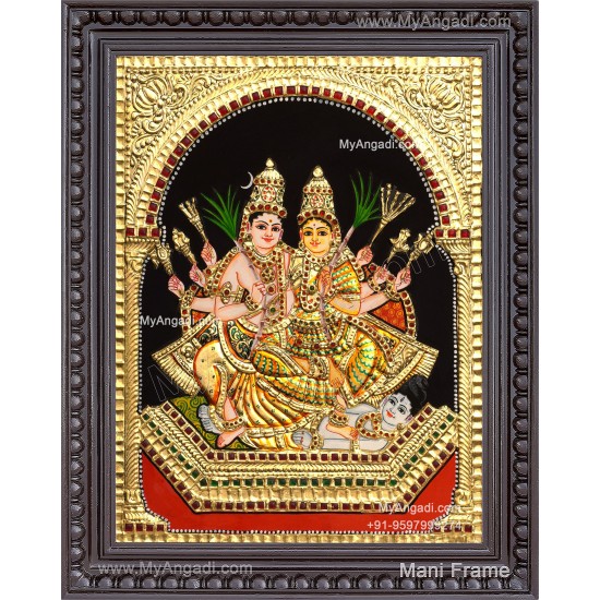 Shiva Parvathi Tanjore Painting