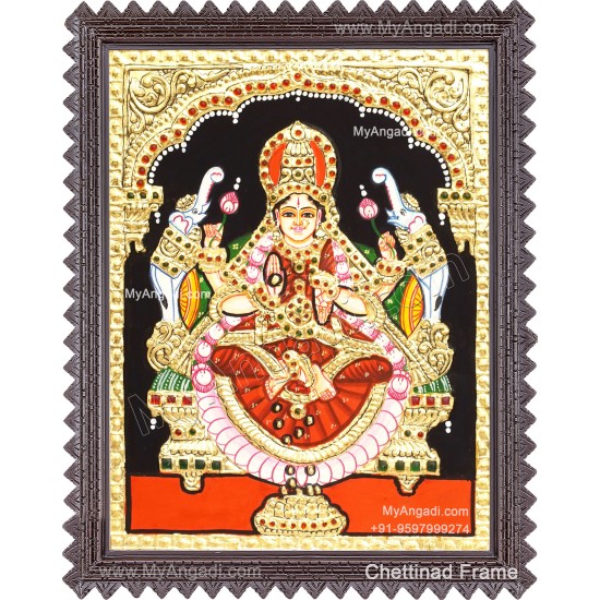 Lakshmi With 2 Elephant Tanjore Painting
