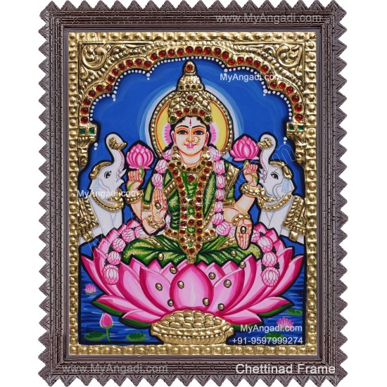 Lakshmi With 2 Elephant Tanjore Painting Lakshmi With 2 Elephant Tanjore Painting