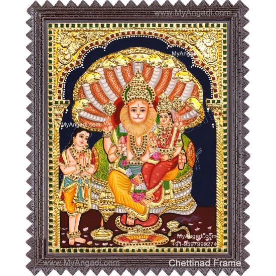 Lakshmi Narasimhar with Prahaladhan Tanjore Painting