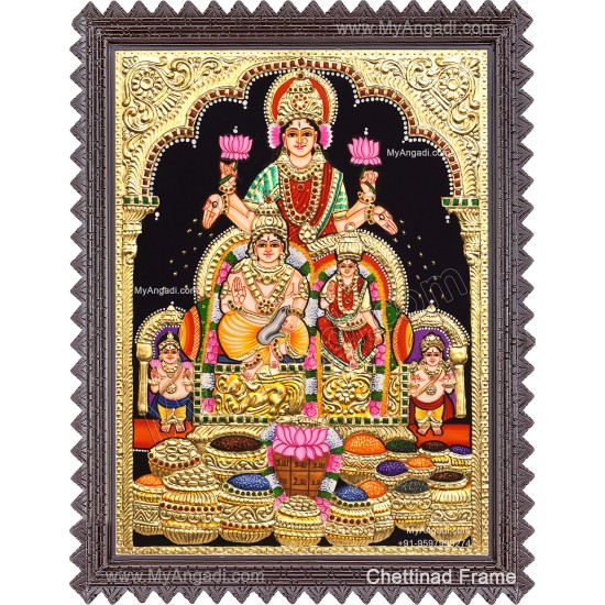 Kubera Lakshmi Tanjore Painting Kubera Lakshmi Tanjore Painting