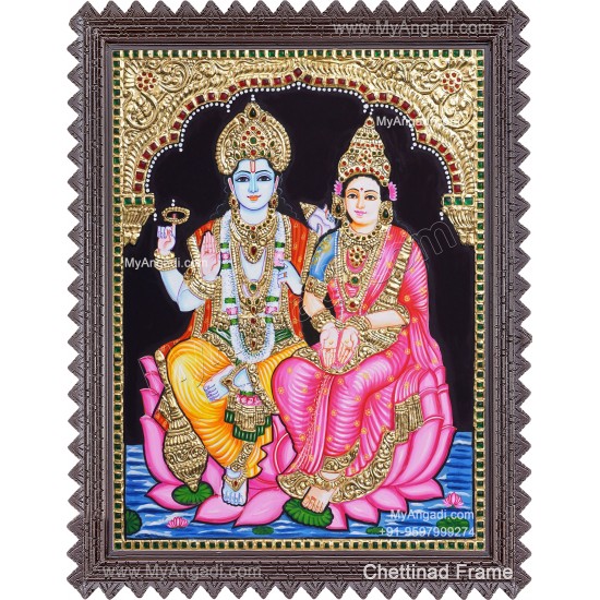 Vishnu Lakshmi Tanjore Painting Vishnu Lakshmi Tanjore Painting
