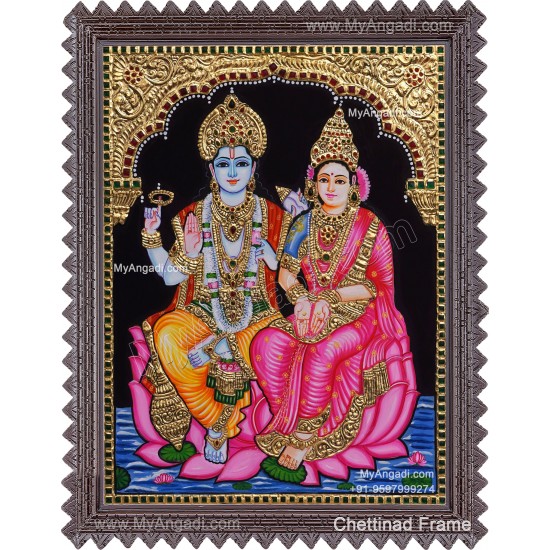 Vishnu Lakshmi Tanjore Painting Vishnu Lakshmi Tanjore Painting