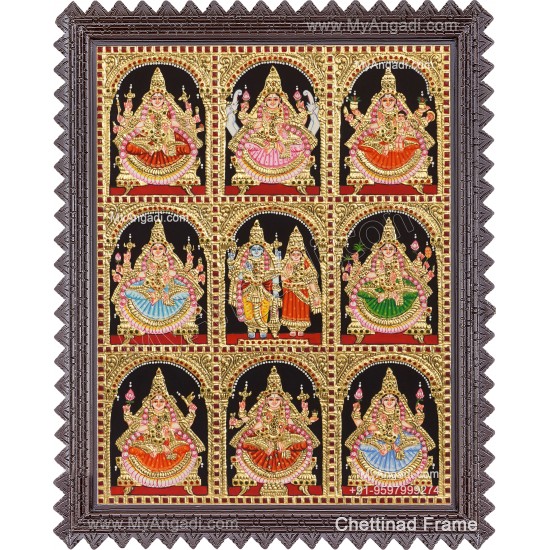 Ashta Lakshmi Tanjore Painting Ashta Lakshmi Tanjore Painting