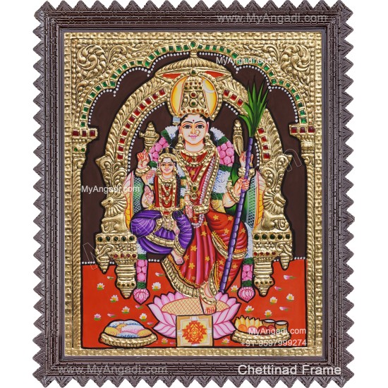 Lalitha Devi With Balambigai Tanjore Painting Lalitha Devi With Balambigai Tanjore Painting
