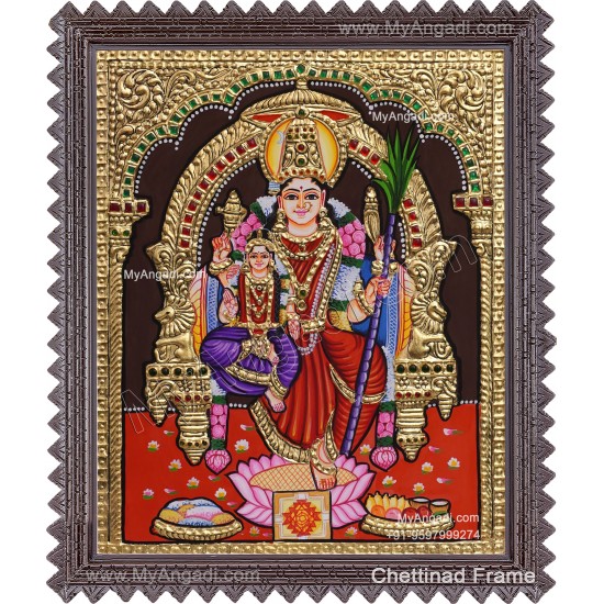 Lalitha Devi With Balambigai Tanjore Painting Lalitha Devi With Balambigai Tanjore Painting