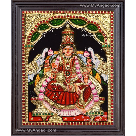 Gajalakshmi 3d Tanjore Painting
