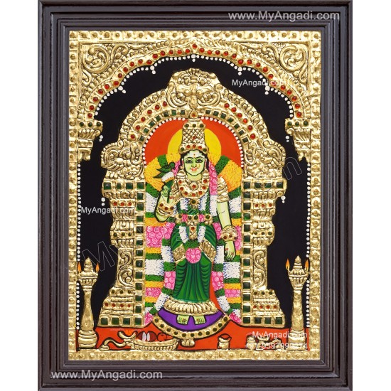 Madurai Meenakshi Amman Tanjore Painting