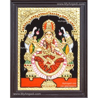 Lakshmi With 2 Elephant Tanjore Painting