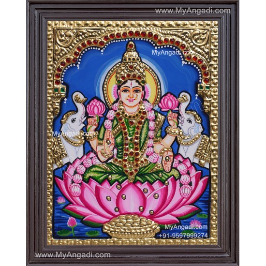 Lakshmi With 2 Elephant Tanjore Painting Lakshmi With 2 Elephant Tanjore Painting