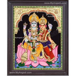 Vishnu Lakshmi Tanjore Painting