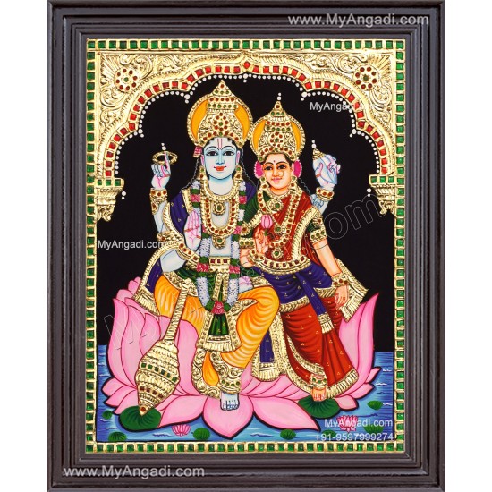 Vishnu Lakshmi Tanjore Painting
