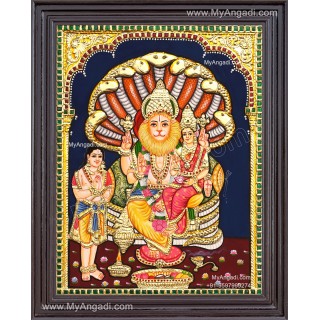 Lakshmi Narasimhar with Prahaladhan Tanjore Painting
