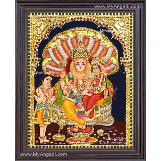Lakshmi Narasimhar with Prahaladhan Tanjore Painting