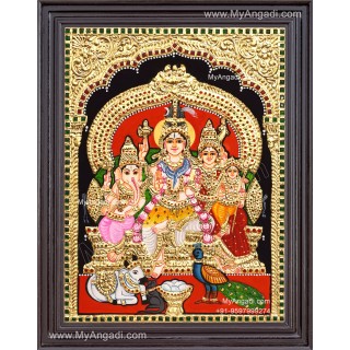Shiva Family Tanjore Painting