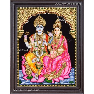 Vishnu Lakshmi Tanjore Painting