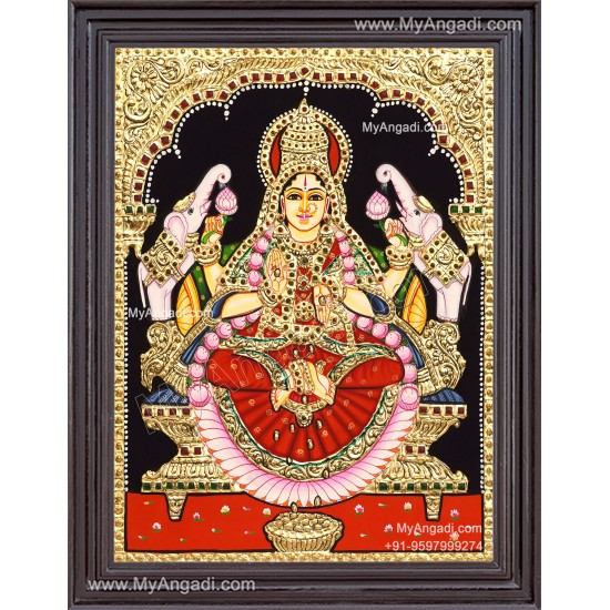 Gaja Lakshmi Tanjore Painting