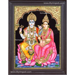 Vishnu Lakshmi Tanjore Painting