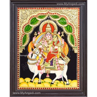 Pradhosam Sivan Parvathi Tanjore Painting