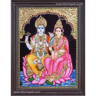 Vishnu Lakshmi Tanjore Painting