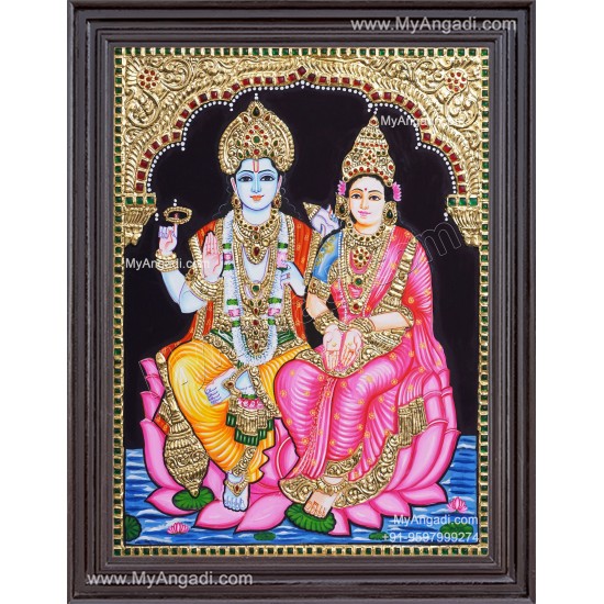 Vishnu Lakshmi Tanjore Painting Vishnu Lakshmi Tanjore Painting