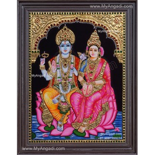 Vishnu Lakshmi Tanjore Painting