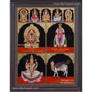 Multi God Panel Tanjore Painting
