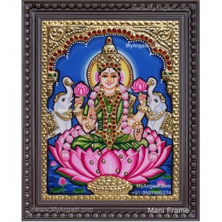 Lakshmi With 2 Elephant Tanjore Painting
