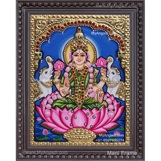 Lakshmi With 2 Elephant Tanjore Painting Lakshmi With 2 Elephant Tanjore Painting