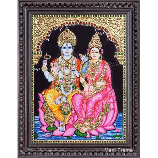 Vishnu Lakshmi Tanjore Painting Vishnu Lakshmi Tanjore Painting