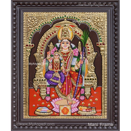 Lalitha Devi With Balambigai Tanjore Painting Lalitha Devi With Balambigai Tanjore Painting