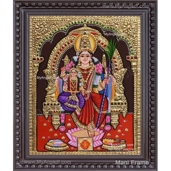 Lalitha Devi With Balambigai Tanjore Painting Lalitha Devi With Balambigai Tanjore Painting