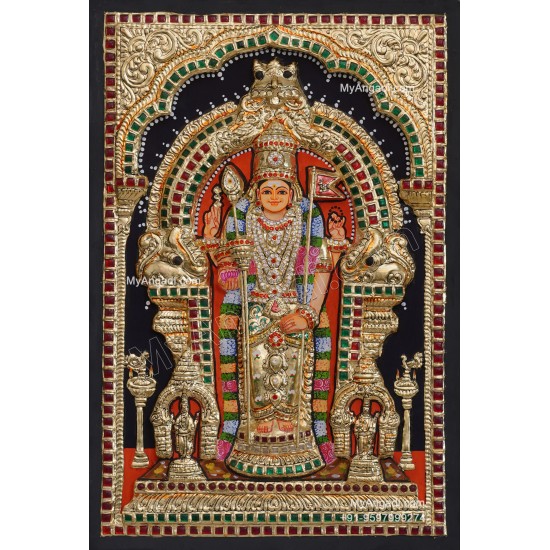 Thiruchendhur Murugan 3D Tanjore Painting Thiruchendhur Murugan 3D Tanjore Painting