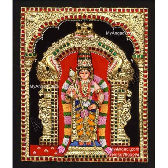 Murugan 3D Tanjore Painting Murugan 3D Tanjore Painting