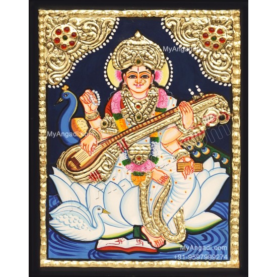 Saraswathi Tanjore Painting Saraswathi Tanjore Painting