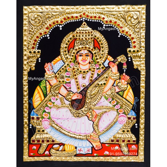 Saraswathi Tanjore Painting Saraswathi Tanjore Painting