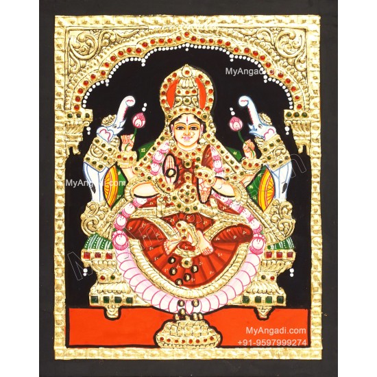 Lakshmi With 2 Elephant Tanjore Painting Lakshmi With 2 Elephant Tanjore Painting