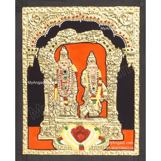 Arulmigu Raajaswamy Nallamangai Amman Tanjore Painting Arulmigu Raajaswamy Nallamangai Amman Tanjore Painting