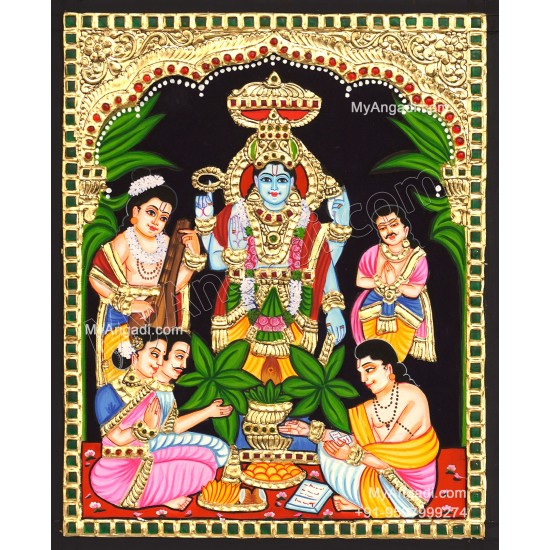 Sathyanarayana Tanjore Painting Sathyanarayana Tanjore Painting