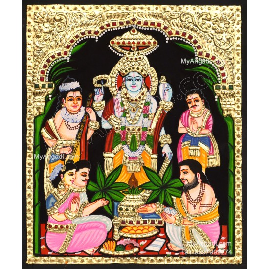 Sathyanarayana Tanjore Painting Sathyanarayana Tanjore Painting