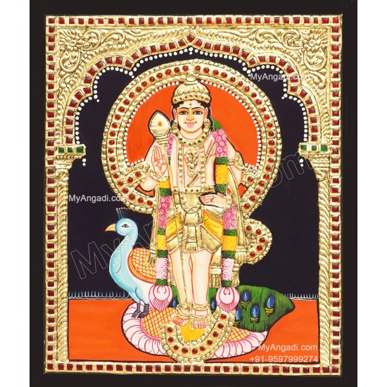 Mayil Murugan Tanjore Painting Mayil Murugan Tanjore Painting