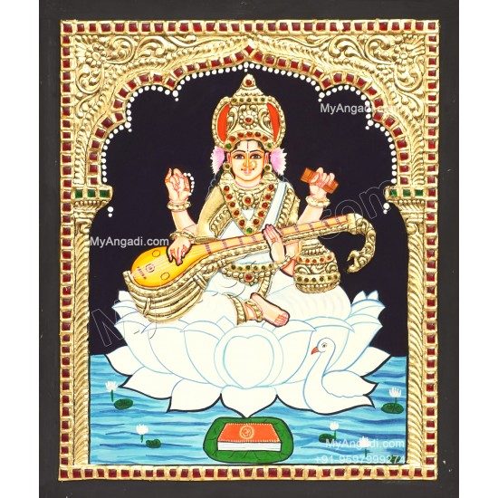 Saraswathi Tanjore Painting Saraswathi Tanjore Painting