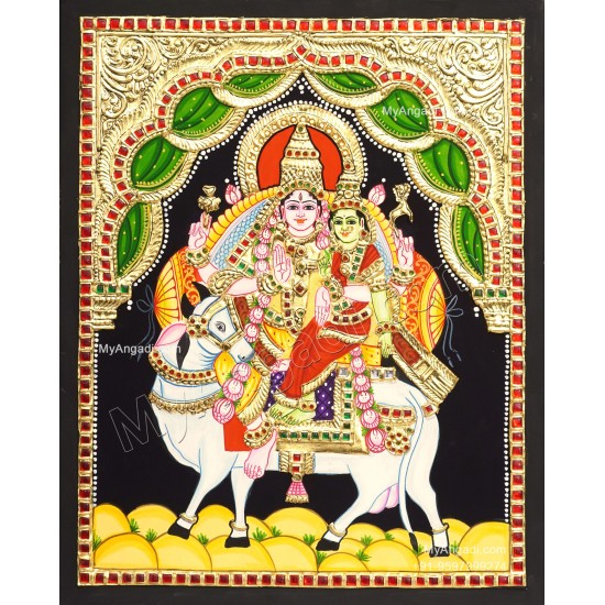 Pradhosam Sivan Parvathi Tanjore Painting Pradhosam Sivan Parvathi Tanjore Painting