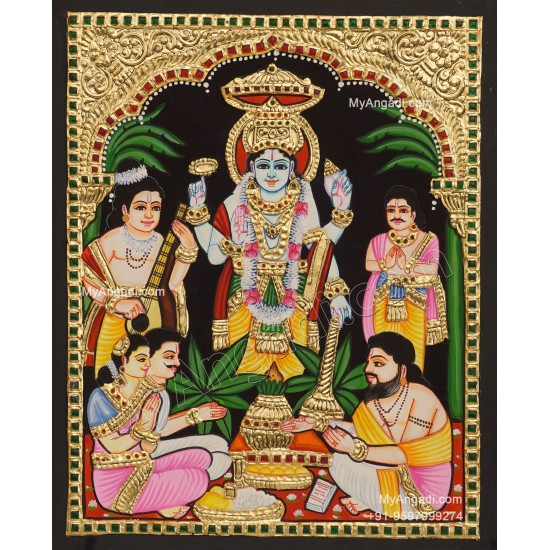 Sathya Narayana Swami Tanjore Painting Sathya Narayana Swami Tanjore Painting