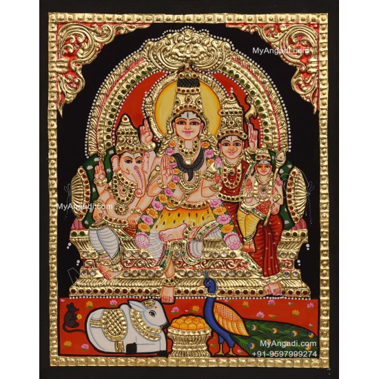 Shiva Family Tanjore Painting