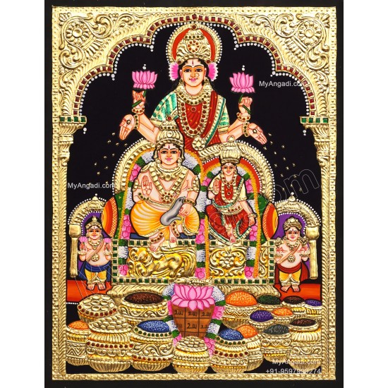 Kubera Lakshmi Tanjore Painting Kubera Lakshmi Tanjore Painting