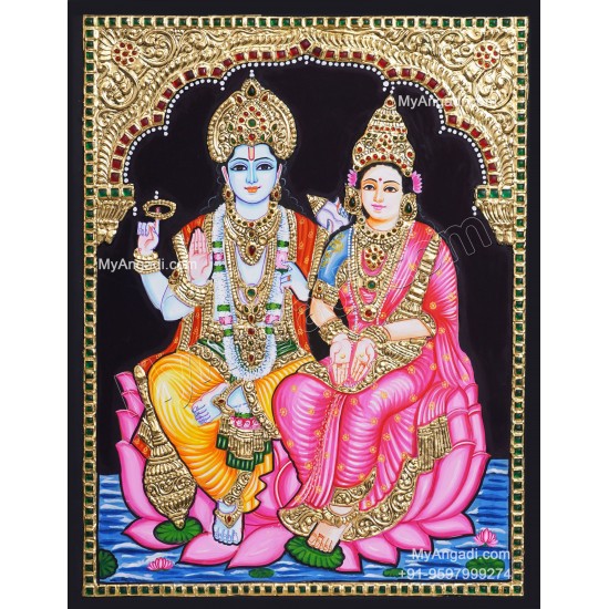 Vishnu Lakshmi Tanjore Painting Vishnu Lakshmi Tanjore Painting