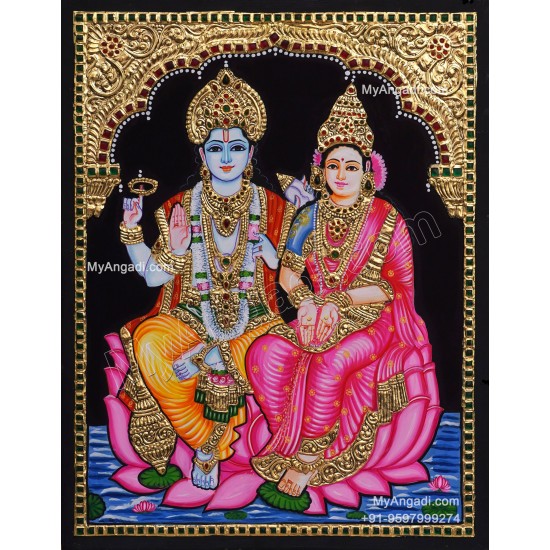 Vishnu Lakshmi Tanjore Painting Vishnu Lakshmi Tanjore Painting