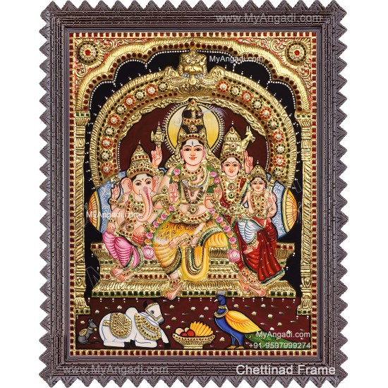 2D Shiva Family Tanjore Painting