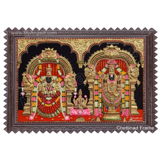 3D Balaji Thayaar lakshmi Tanjore Painting 3D Balaji Thayaar lakshmi Tanjore Painting